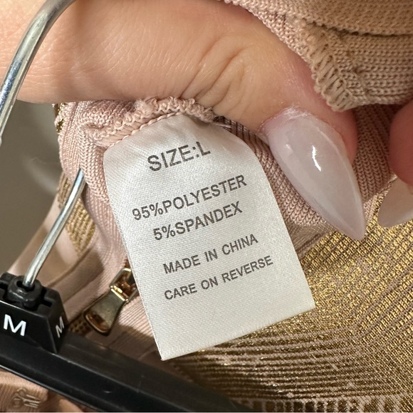 Pink & Gold Metallic Two Piece Skirt Set - Picture 6 of 8